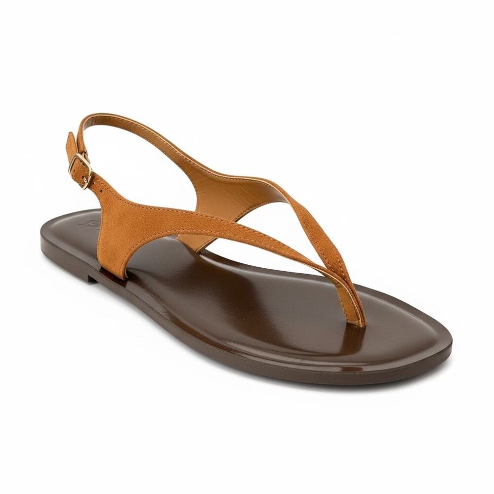 The Drop Women Cinda Brown Sling Back Thong Sandals Size 10 - NWT